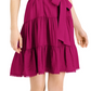 Vestido curto feminino com decote em V e camadas da INC International Concepts, vermelho, tamanho pequeno