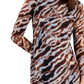 Vestido tubinho de malha com estampa animal Bar III feminino, marrom, tamanho grande