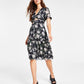 Vestido feminino com recorte floral Bar III, preto, tamanho pequeno