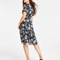Vestido feminino com recorte floral Bar III, preto, tamanho pequeno
