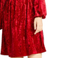 Vestido feminino Bar III de veludo com manga comprida e babados, vermelho, tamanho pequeno