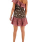 Vestido assimétrico de um ombro só com babados Bar III feminino, marrom, tamanho X-S