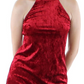 Vestido Halter de Veludo Feminino Bar III Vermelho Tamanho Médio