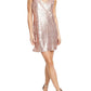 Vestido curto feminino Bar III com decote em V, rosa, tamanho extragrande