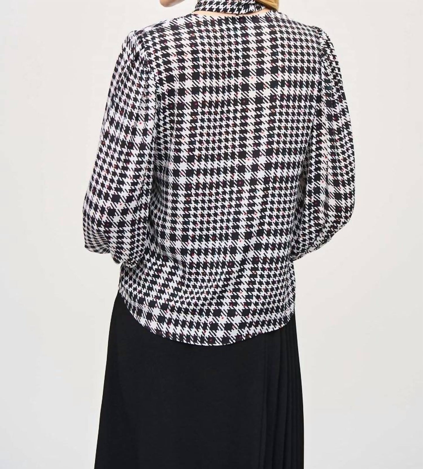 Joseph Ribkoff - Georgette Plaid Puff Sleeve Top
