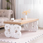 Ornate Wood Coffee Table – 47" Rectangular Farmhouse Style Table