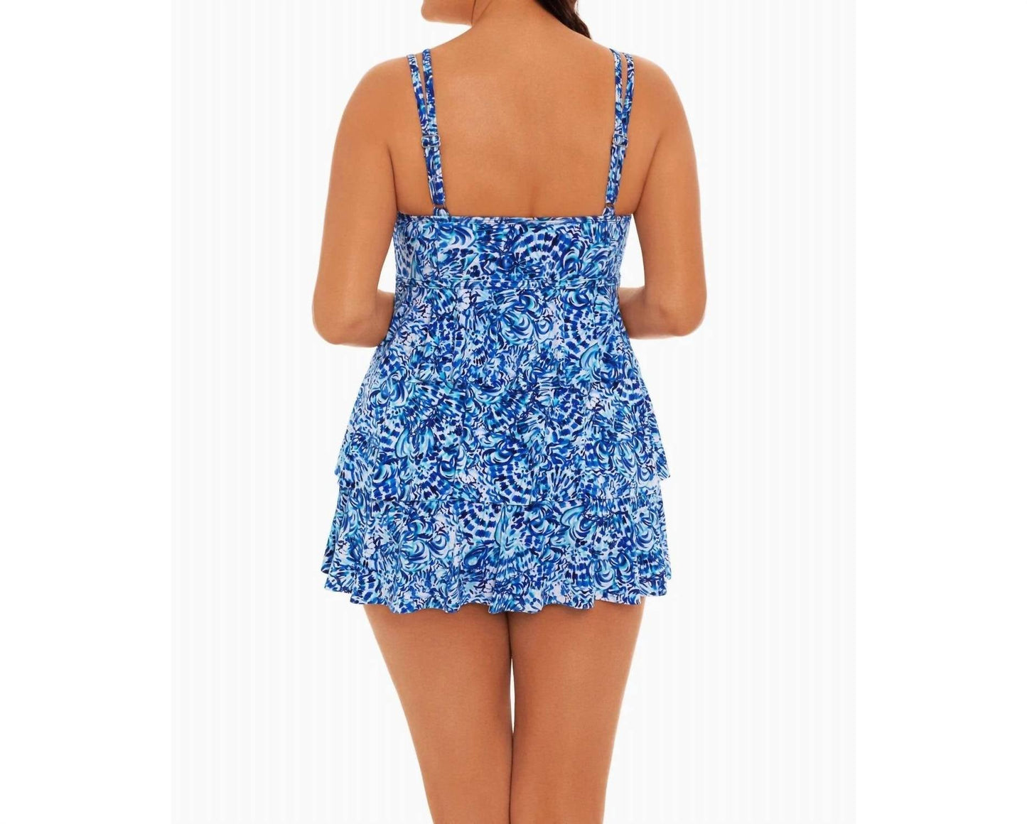 Longitude - Ocean Air Triple Tier Long Torso Swim Dress