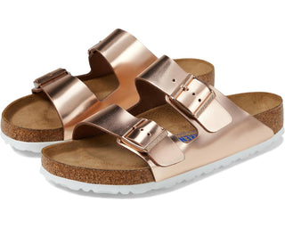 Birkenstock - Sandálias estreitas femininas Arizona com palmilha macia