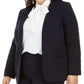Blazer feminino Bar III com frente aberta, preto, tamanho 1X