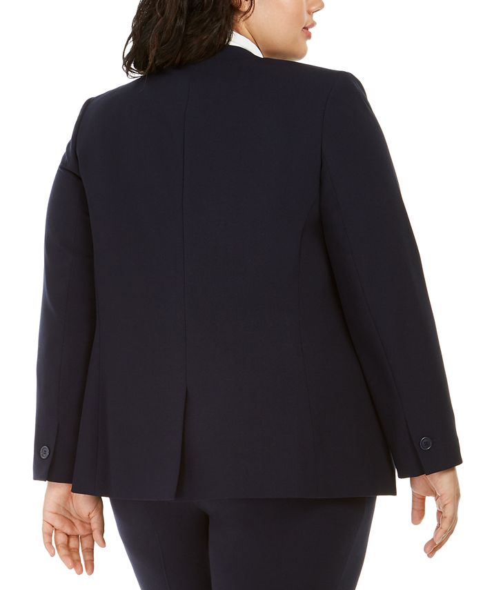Blazer feminino Bar III com frente aberta, preto, tamanho 1X