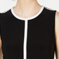 Blusa feminina sem mangas com listras Anne Klein, preta, tamanho médio