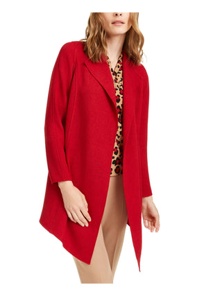 Cardigan aberto de manga comprida vermelho feminino Anne Klein tamanho X-Large