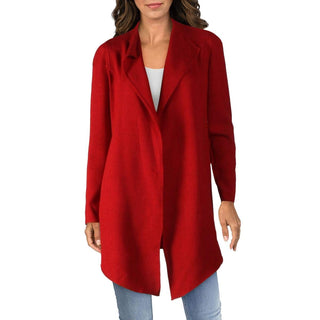 Cardigan aberto de manga comprida vermelho feminino Anne Klein tamanho X-Large