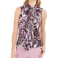 Blusa feminina Bar III rosa brilhante com decote em V, tamanho X-S