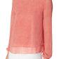 Blusa feminina Anne Klein com estampa de bolinhas e camada dupla, vermelha, tamanho extragrande