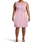 Vestido feminino Anne Klein com zíper e amarração floral, sem mangas, gola canoa, acima do joelho, ajuste flare, rosa, tamanho 18W
