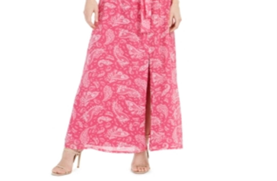 Vestido longo feminino com estampa paisley e ombros de fora, INC International Concepts, rosa, tamanho 6