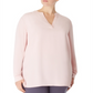 Blusa feminina Anne Klein com decote dividido rosa tamanho 0X