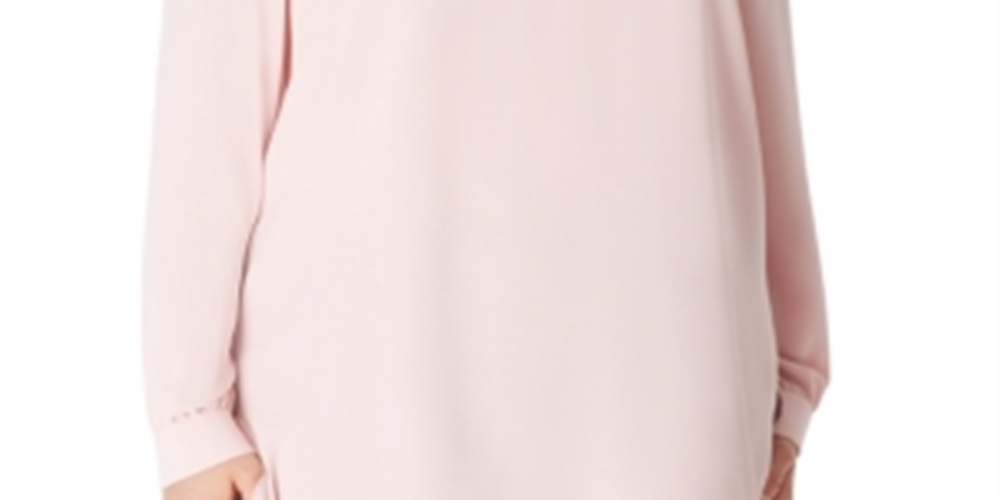 Blusa feminina Anne Klein com decote dividido rosa tamanho 0X