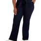 Calça jeans feminina Anne Klein com amarração frontal e cintura alta, azul, tamanho 14W