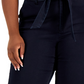 Calça jeans feminina Anne Klein com amarração frontal e cintura alta, azul, tamanho 14W