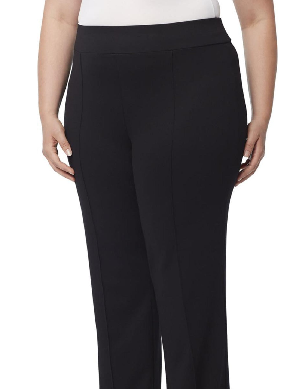 Calça Jones New York Serenity Pintuck Feminina, Preta, Tamanho 1X