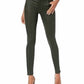 7 For All Mankind - The Skinny Ankle Coated Shiny Mid Rise Jean