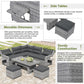 Outdoor Furniture Set Patio Rattan with Recliners and Tables