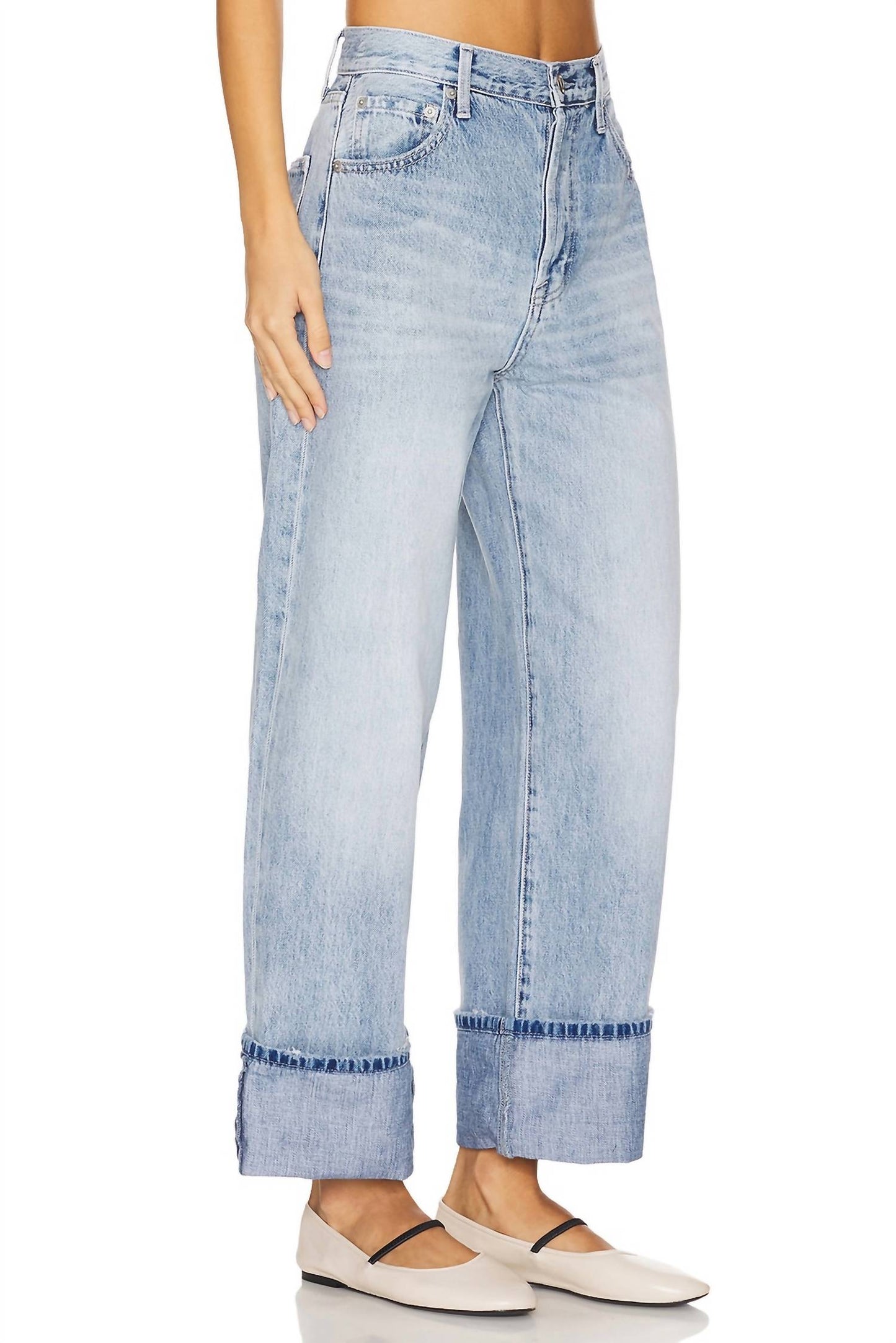Pistola - Ryder High Rise Cuff Straight Jeans