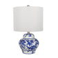 Blue and White Short Urn Ceramic Vase Lamp