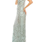 Adrianna Papell - Beaded Plunge Long Evening Dress