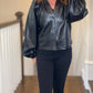 Dolce Cabo - Vegan Leather Button Down Peasant Top