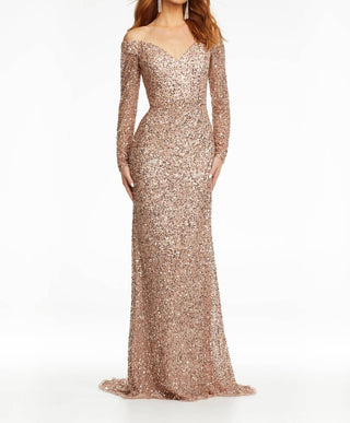 Ashleylauren - Off The Shoulder Sequin Gown