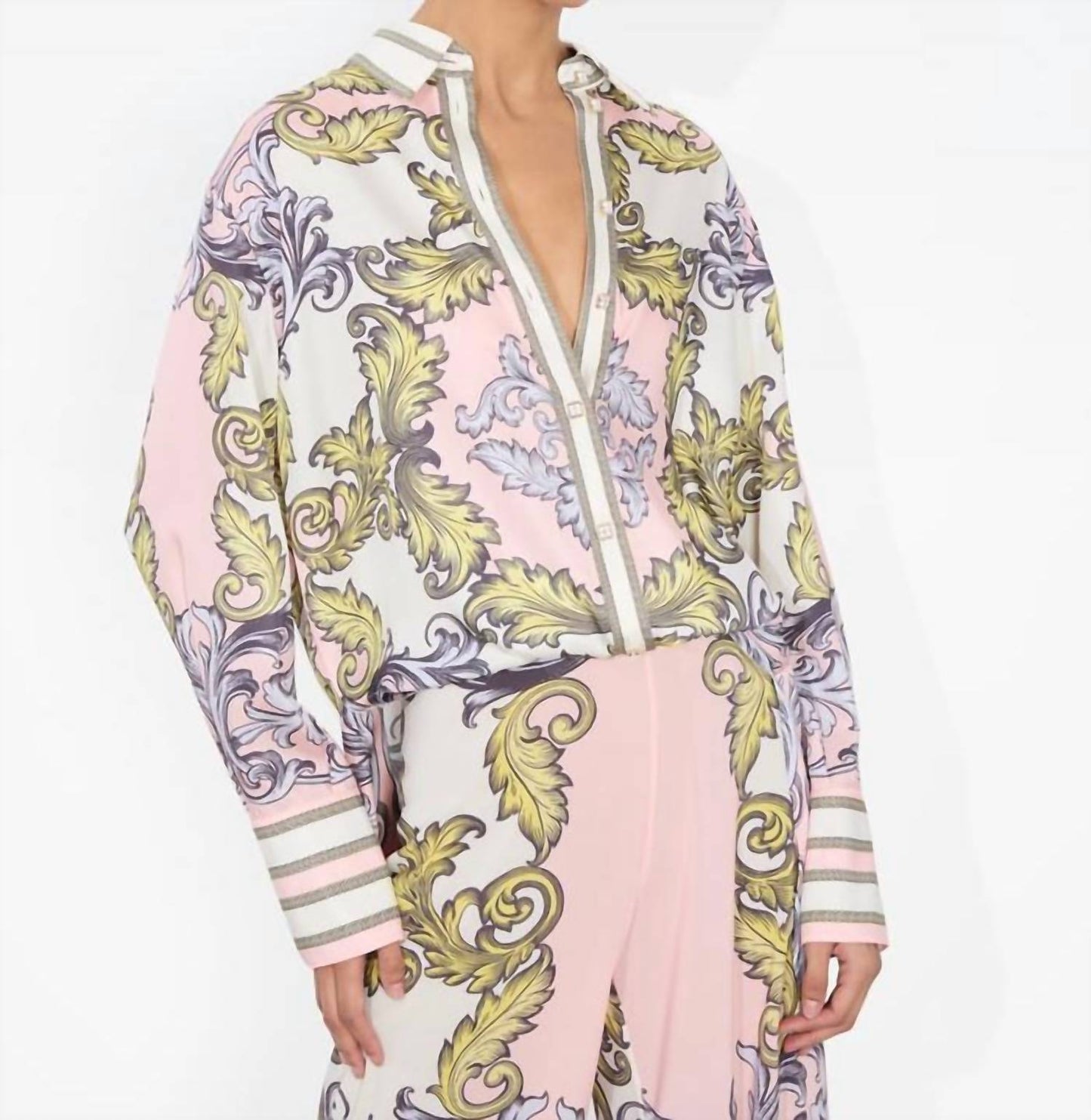 Alice + Olivia - Lane Slit Cuff Button Down Shirt