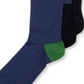 Pacote com 3 meias estampadas masculinas Perry Ellis, azul, tamanho regular