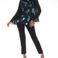Joseph Ribkoff - Abstract Cowl Neck Chiffon Sleeve Top