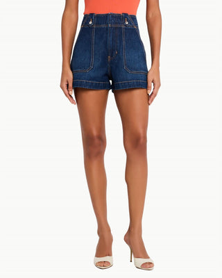 Veronica Beard - Shorts jeans Graham de cintura alta