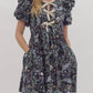 Entro - Floral Puff Sleeve Short Dress