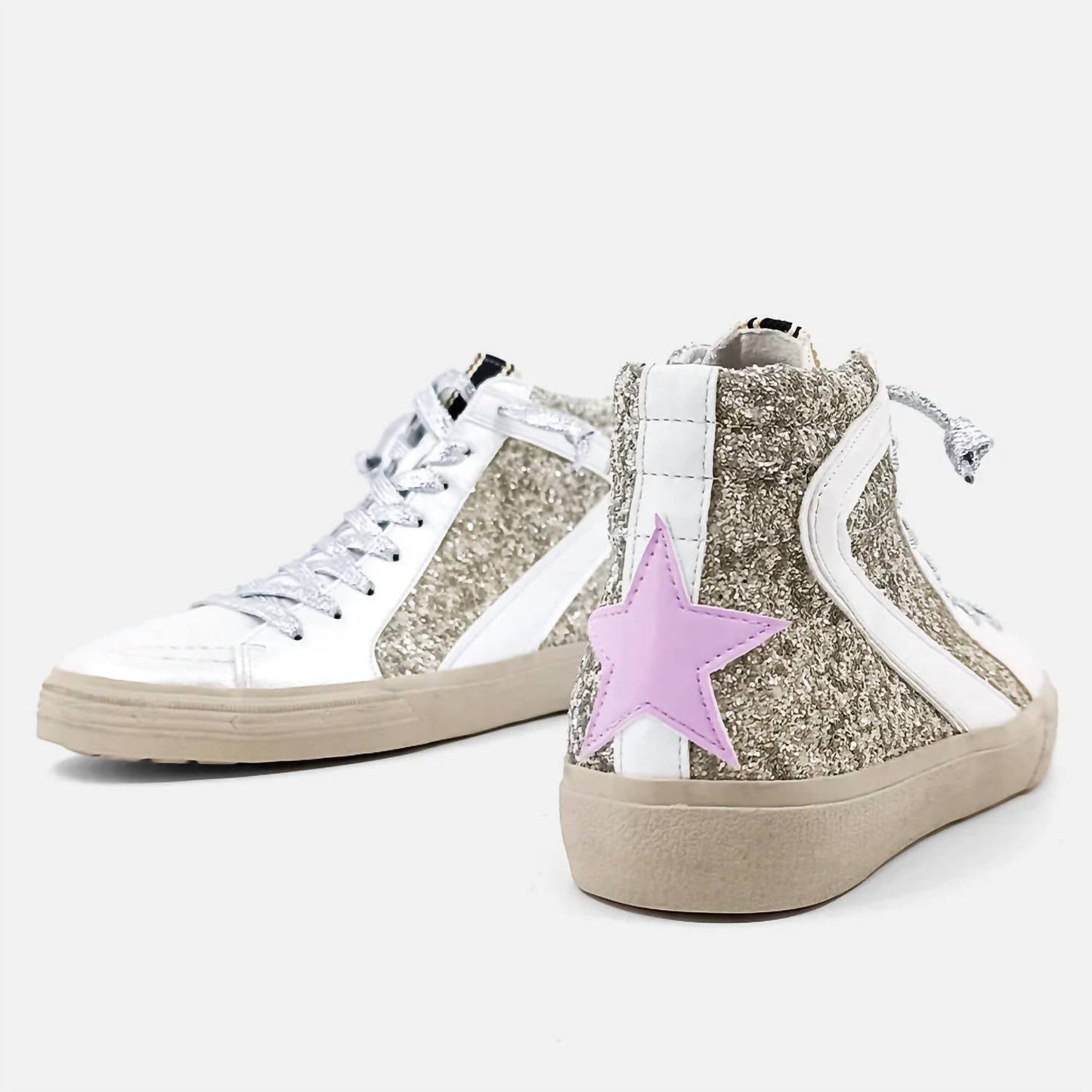 Shu Shop - Kid's Roxanne Pearl Glitter High Top Sneakers