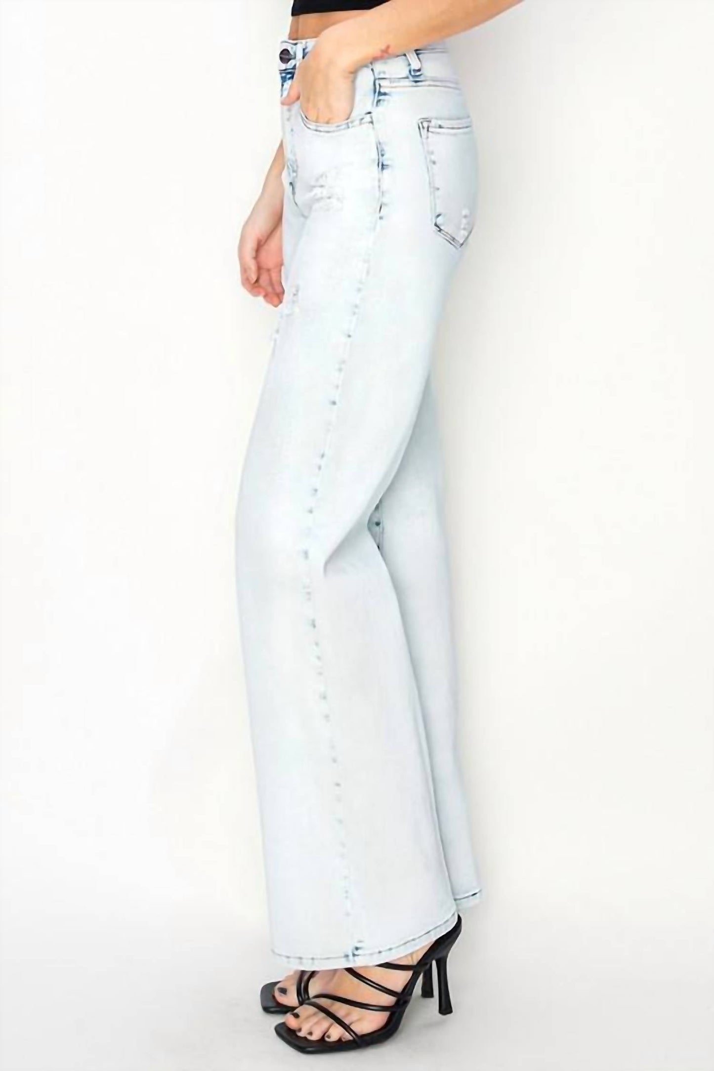 Risen - Acid Light High Rise Wide Leg Jeans