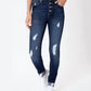 Kancan - High Rise 4-button Super Skinny Distressed Jean