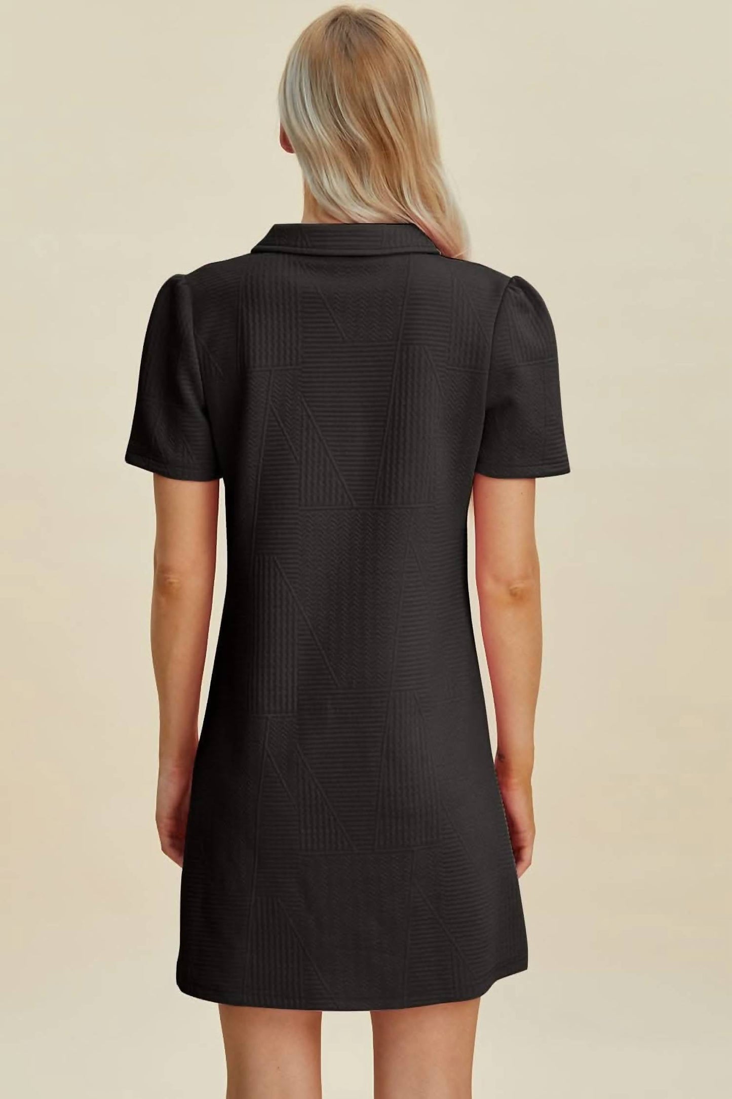 Double Take - Textured Short Sleeve Dress