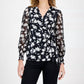 Anne Klein - Mixed Media Faux-wrap Top