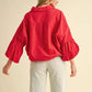 &Merci - Button Down Bubble Sleeve Top