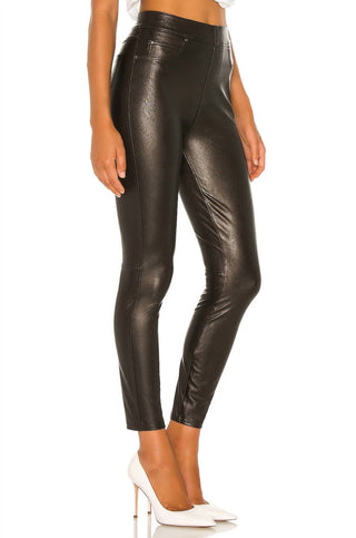 Spanx - Calça Skinny com Detalhe em Couro