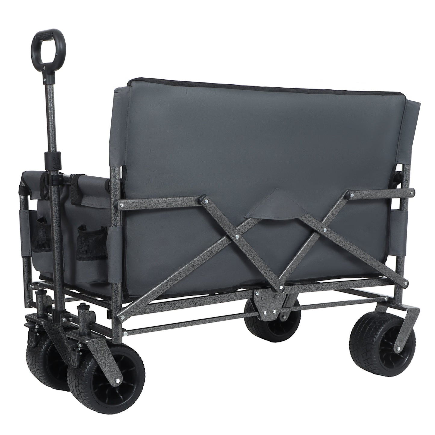 3-in-1 Convertible Folding Wagon Cart with Bench Seat & Storage