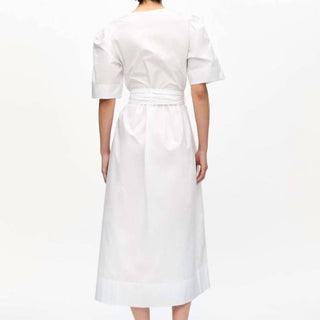 Ganni - Vestido midi com elastano lavado