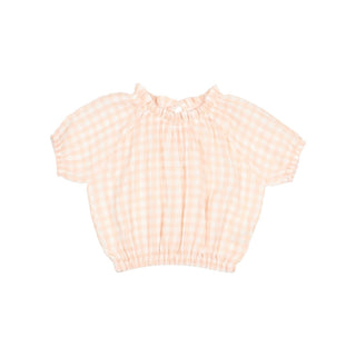 Búho - Girls' Gingham Muslin Top