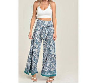Angie - Calça Boho com Cintura Amarrada e Pernas Largas