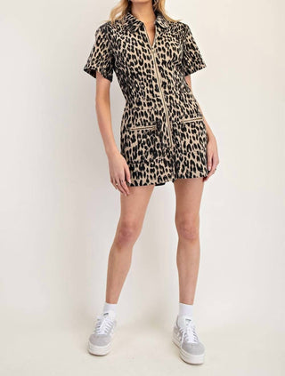 Eesome - Mineral Washed Leopard Romper